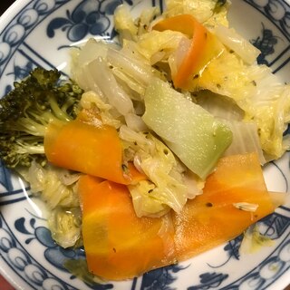 娘と★人参ブロッコリー白菜の温野菜